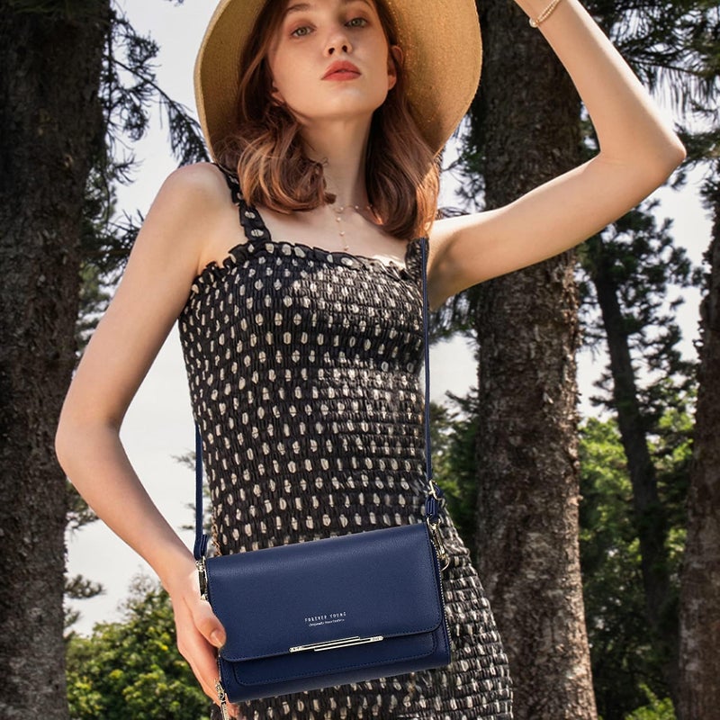 Roulens Small Crossbody Bag for Women,Cell Phone Purse Women's Shoulder Handbags Wallet Purse with Credit Card Slots - Image 2